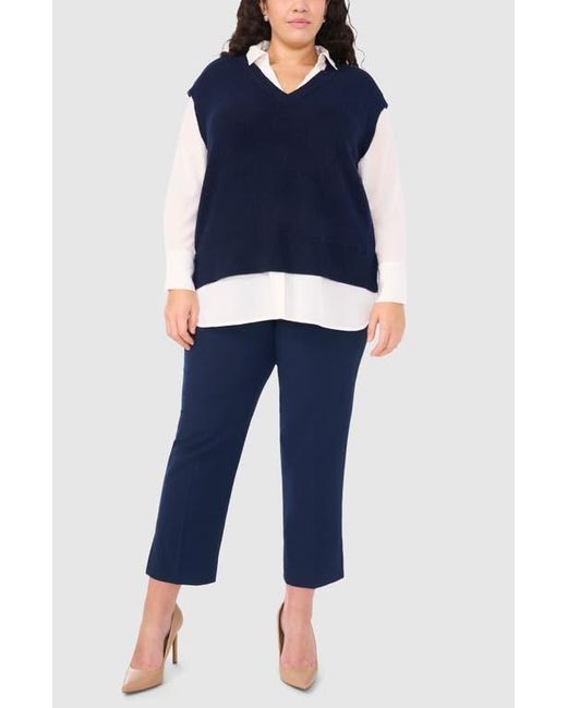 Halogen® Blue Layered Look Sweater Vest