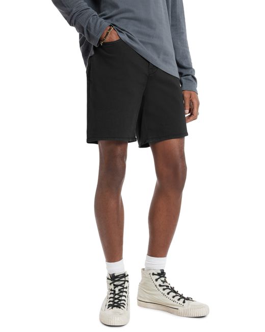 John Varvatos Black Gary Garment Dyed Shorts for men