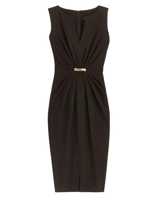 Donna Karan Black Caddy Crepe Midi Dress