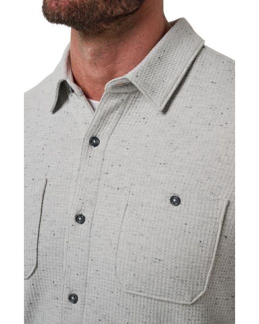 Travis Mathew Gray Cloud Waffle Knit Button-Up Shirt for men