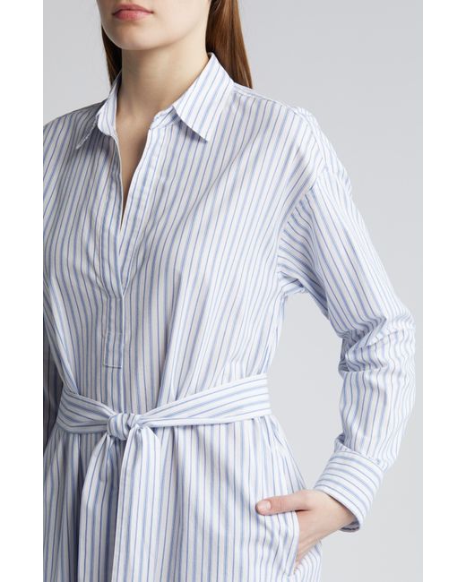 Xirena Blue Xírena Marlowe Stripe Long Sleeve Shirtdress
