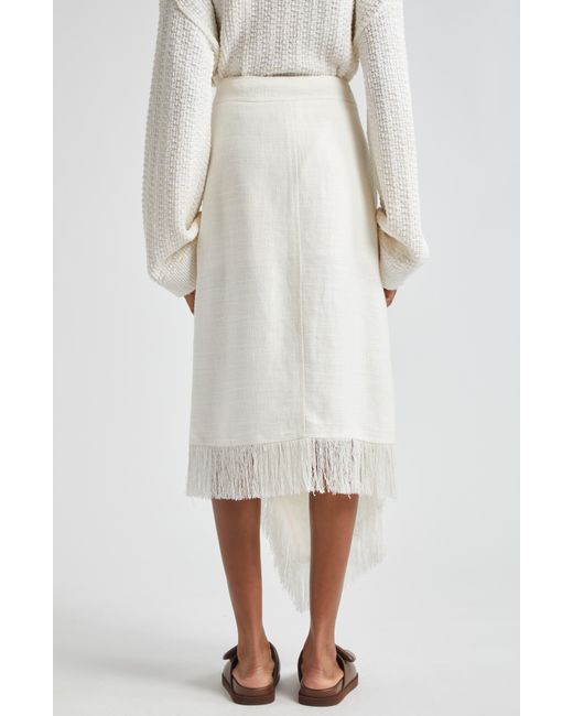 A.L.C. White A. L.c. Amelie Asymmetric Hem Linen Blend Skirt
