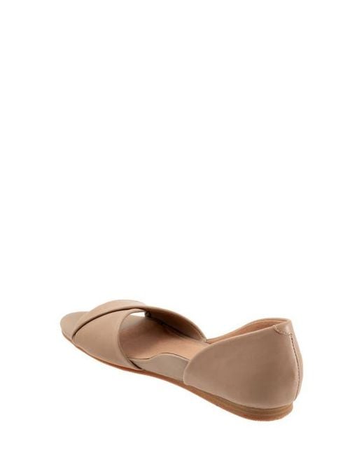 Softwalk® Brown Cypress Open Toe Flat