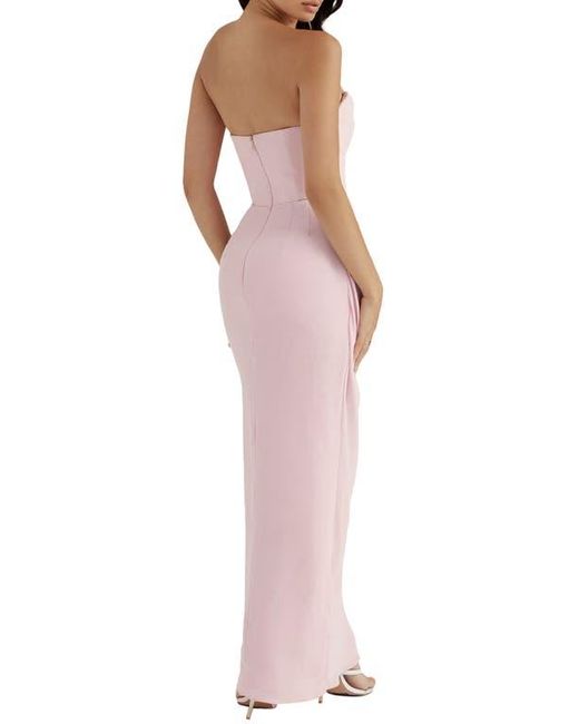 House Of Cb Multicolor Adrienne Satin Strapless Gown