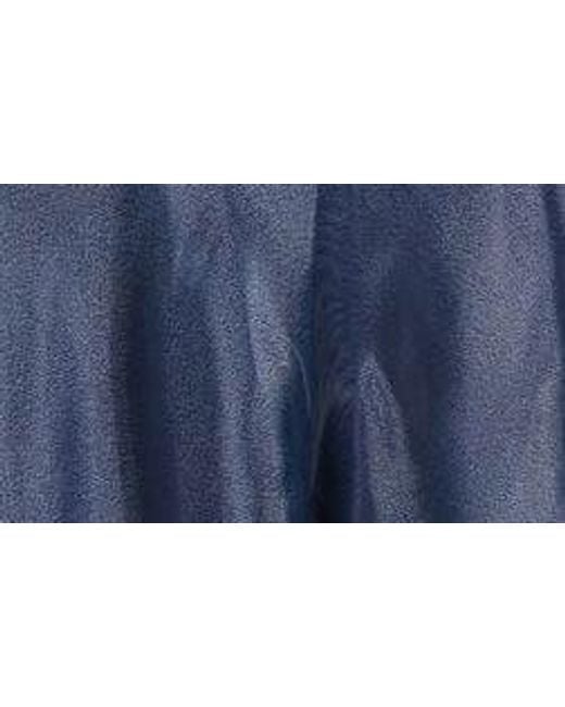 Eliza J Blue Bow Detail One-shoulder Taffeta Jumpsuit