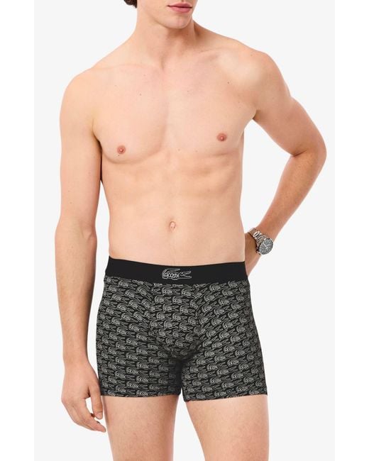Lacoste Blue Core Graphics Boxer Briefs for men