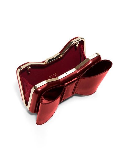 ALDO Red Bowbagx Frame Clutch