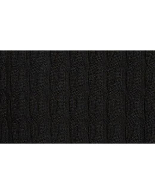 Totême  Black Long Sleeve Cable Knit Wool Merino Wool Sweater Dress