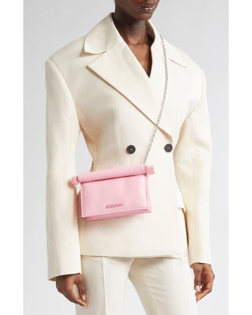 Jacquemus La Petite Pochette Rond Carré Clutch in Pink | Lyst