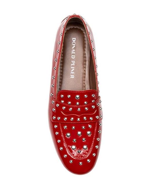 Donald J Pliner Red Studded Loafer