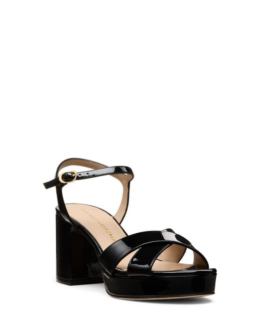 Stuart Weitzman Black Dayna Platform 80 Sandal