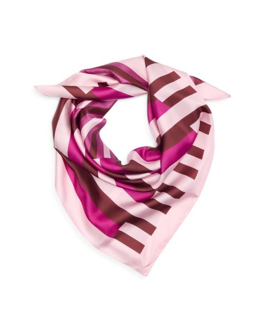 Nordstrom Pink Printed Square Silk Scarf