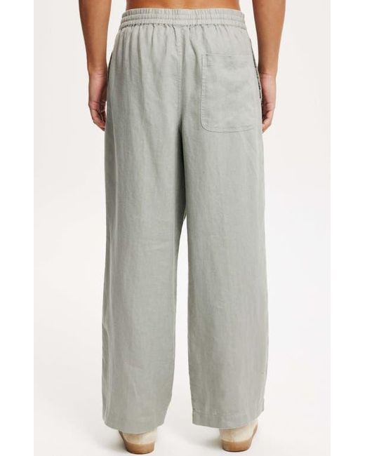 Cotton On Gray Super Baggy Linen Pant for men
