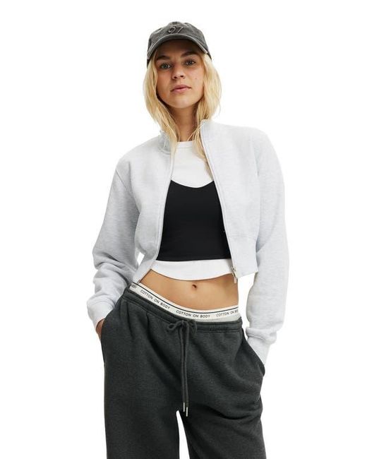 Cotton On White Active Plush Fitted Zip Through