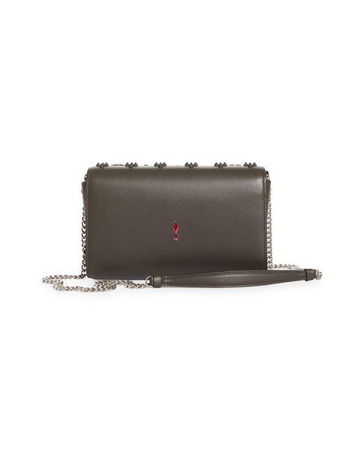 Christian Louboutin Gray Paloma Empire Calfskin Clutch