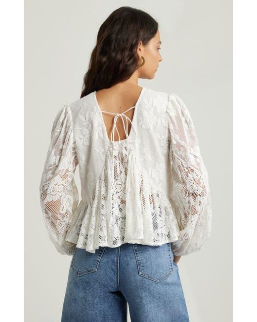 white lace peplum top