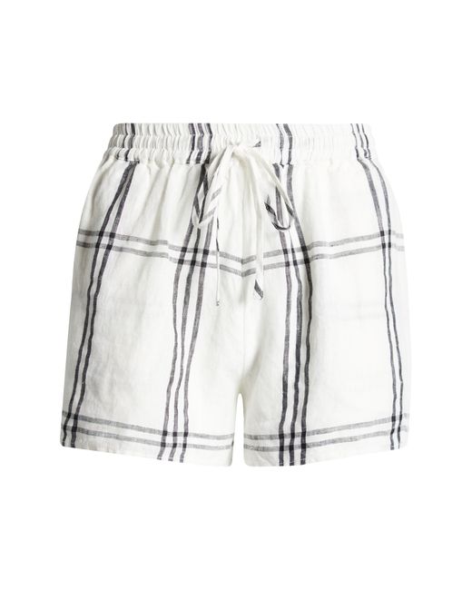 L*Space White Rio Linen Cover-up Drawstring Shorts