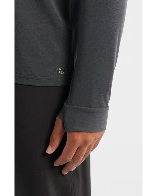 Free Fly Gray Elevate Long Sleeve Performance Top for men