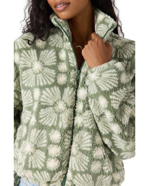 O'neill Sportswear Blue Cordin Allover Print Fleece Jacket