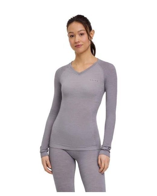 Falke Purple Wool Tech Light Base Layer Top