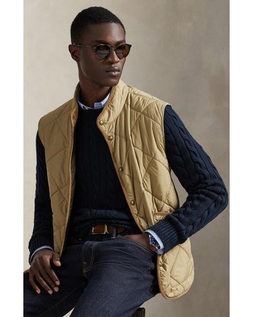 Polo Ralph Lauren Black The Hurston Water Repellent Quilted Utility Vest for men