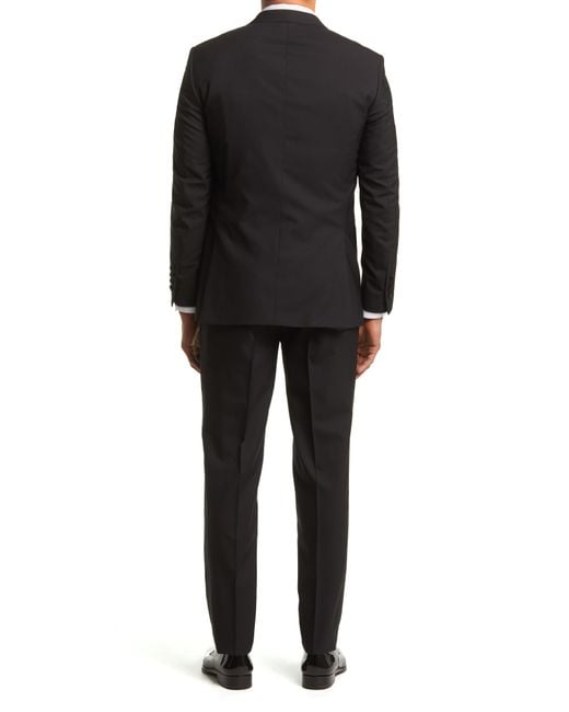 Peter Millar Black Tailored Fit Wool Tuxedo for men