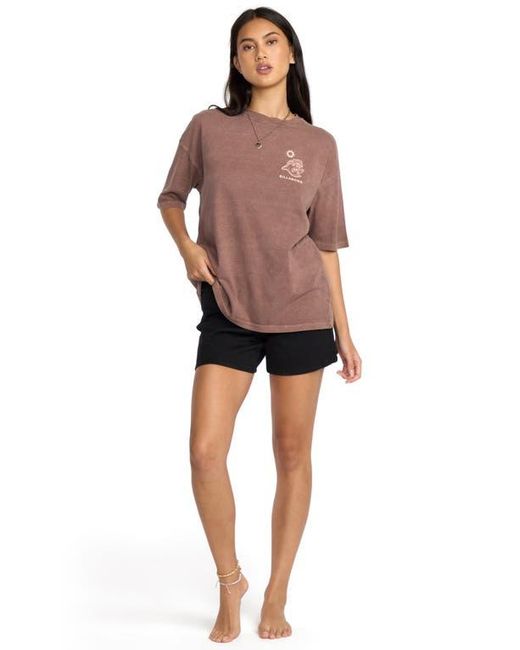 Billabong Red The Great Waves Oversize Cotton Graphic T-Shirt
