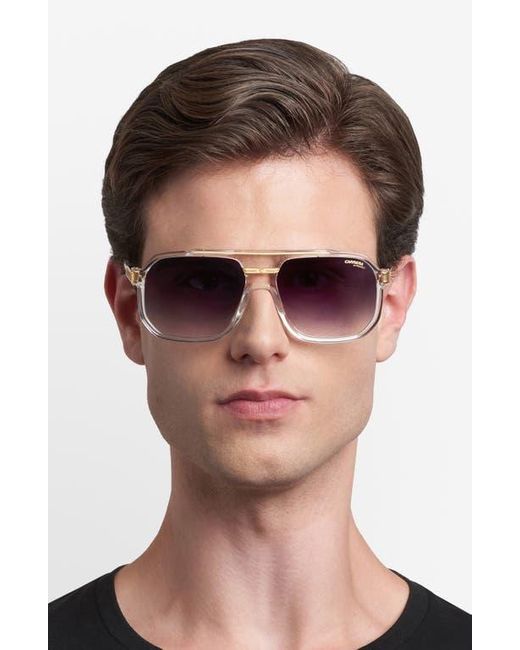 Carrera Gray 60Mm Rectangular Flat Top Sunglasses for men