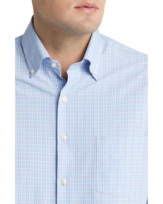 Peter Millar Blue Murphy's Performance Poplin Button-up Shirt for men