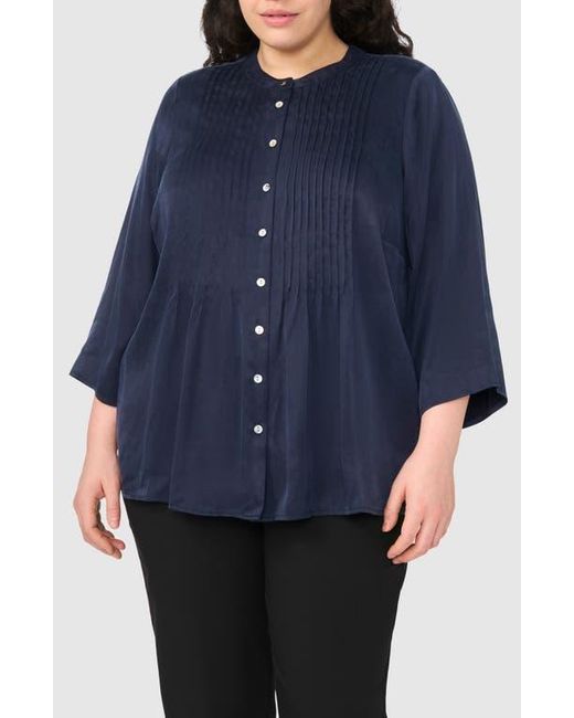 Halogen® Blue Pintuck Top