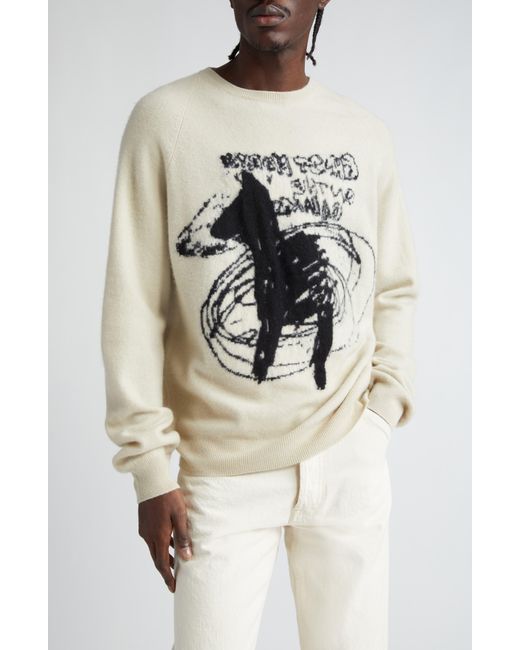 Frenckenberger Natural X Shane Macgowan Ghost Horse Cashmere Crewneck Sweater for men