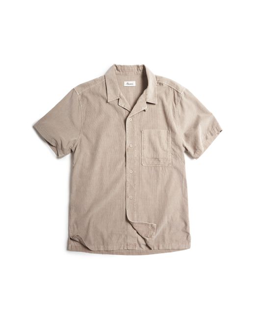 Rowan Natural Zion Cotton Corduroy Short Sleeve Button-up Shirt for men