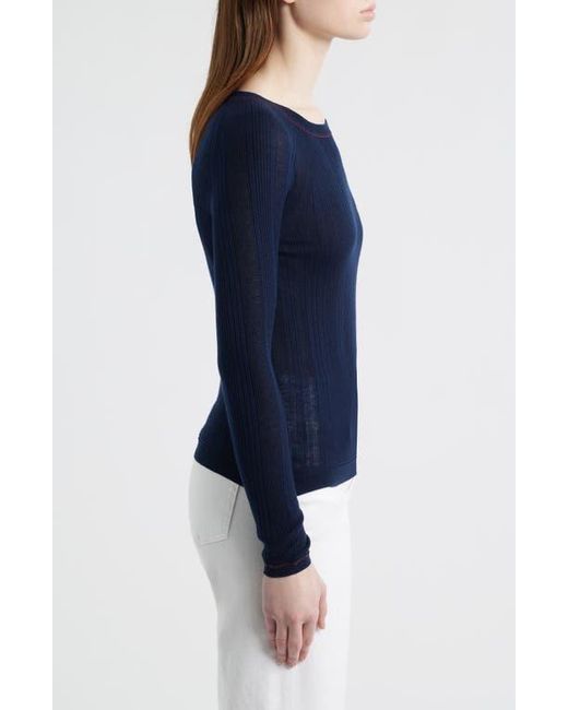 Rag & Bone Blue Teresa Raglan Sleeve Rib Top