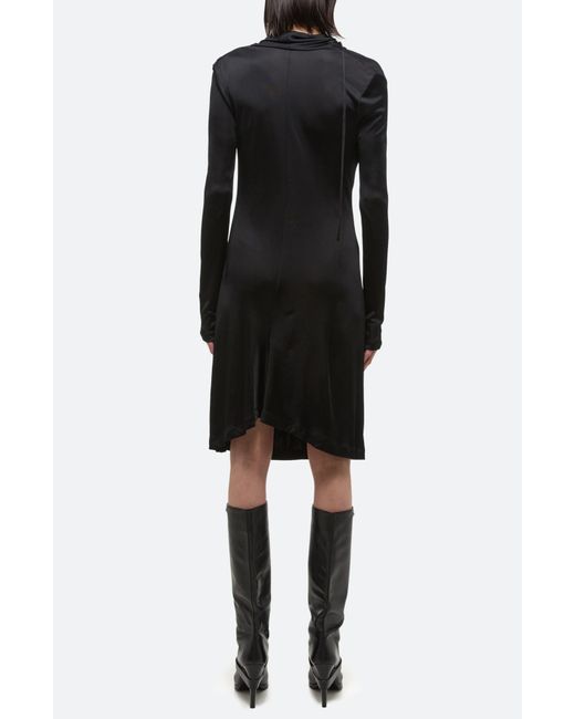 Helmut Lang Black Cowl Neck Long Sleeve Dress