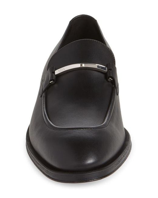 サンダル BOSS Apron-toe Slip-on Leather Loafers Black BOSS - Apron-toe slip-on loafers in grained leather - Black