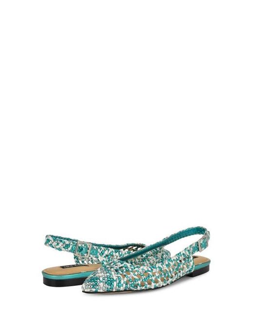 Nine West Green Soel Slingback Pointed Toe Flat