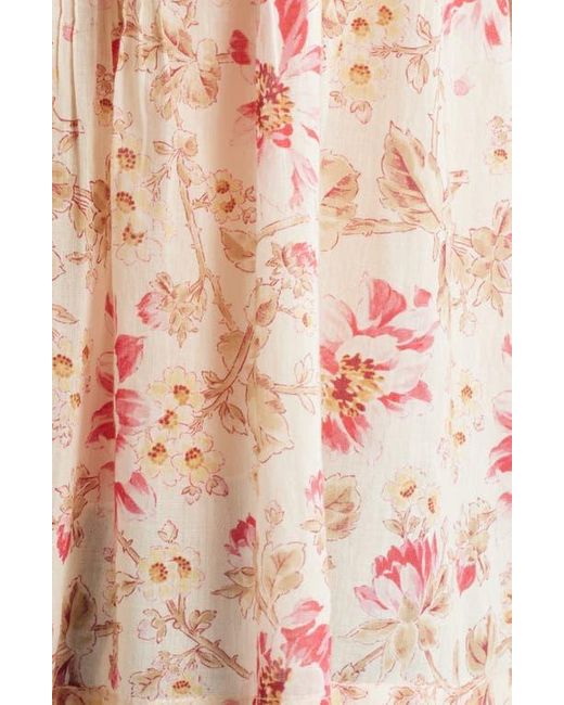 Doen Blue Frederica Floral Pleated Organic Cotton Top