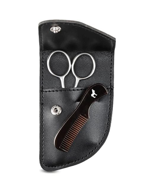 Pete & Pedro Black Beard Care Comb & Scissors Kit for men