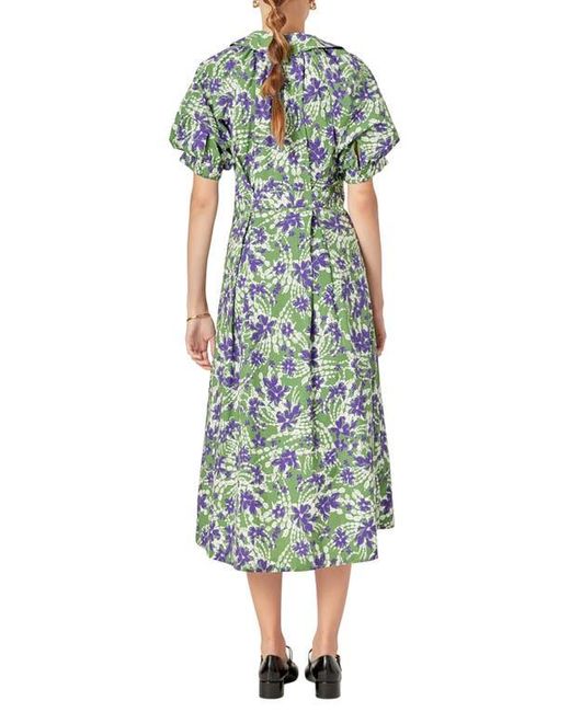 English Factory Women's Green Print Pleat Midi Dress - www.desnorhaar.be