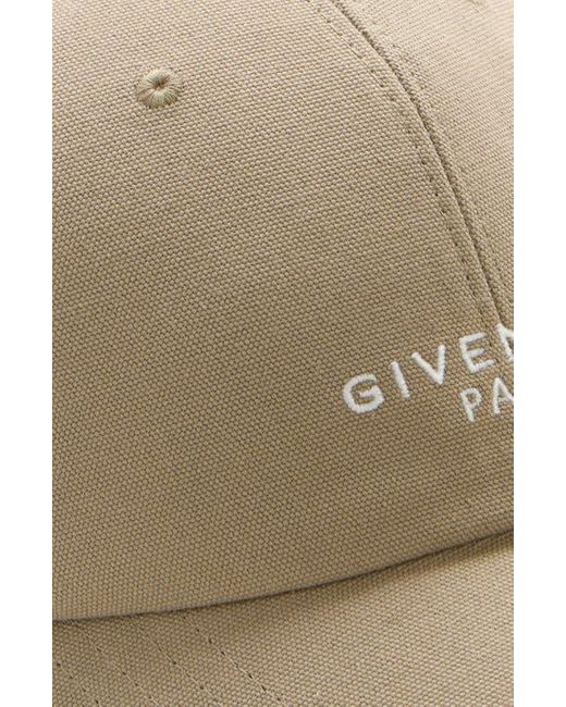 Givenchy Natural Embroidered Logo Adjustable Baseball Cap for men