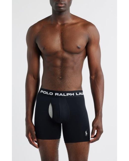 Polo Ralph Lauren Black Assorted 3-Pack Perfect Pouch Boxer Briefs for men