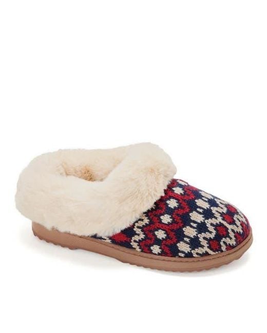 Dearfoams Multicolor Hannah Festive Knit Clog Slipper