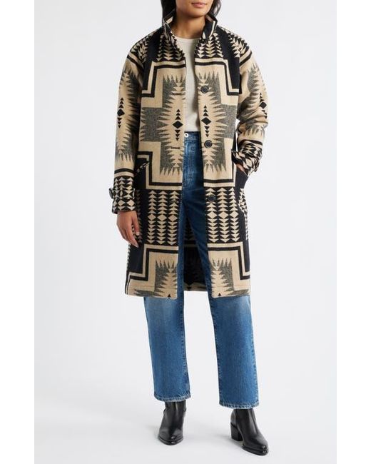 Pendleton Blue Timberline Virgin Wool Blend Blanket Coat