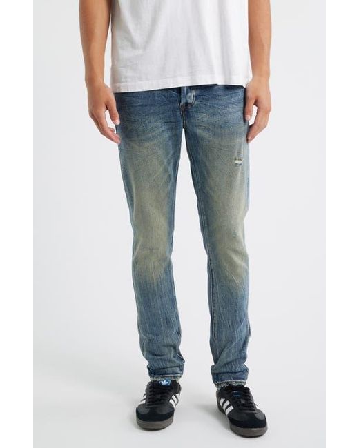 BBCICECREAM Blue Bb Trek Slim Fit Distressed Jeans for men