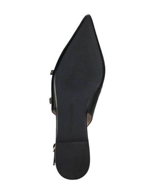Yosi Samra Black Ava Slingback Pointed Toe Flat