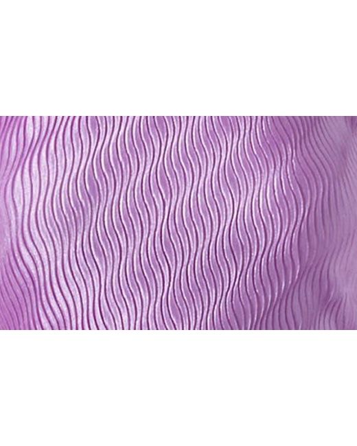 Astr Purple Plissé Strapless Midi Dress