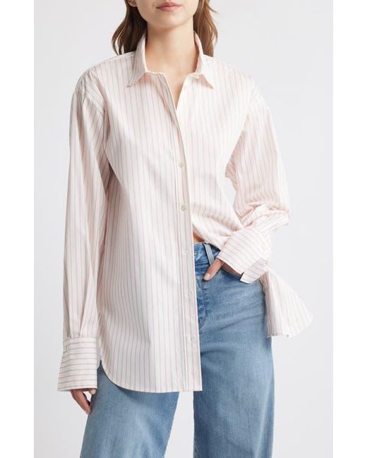 FRAME White Stripe Oversize Cotton Button-Up Shirt