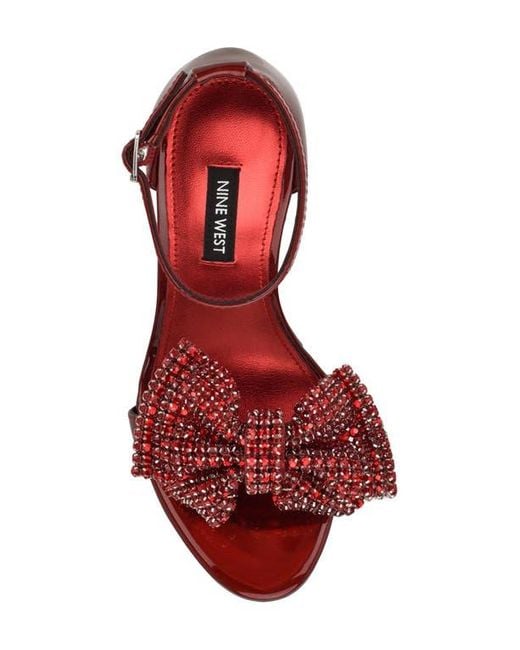 Nine West Red Tansie Ankle Strap Sandal