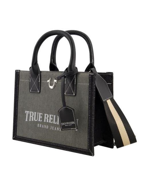 True Religion Black Modern Edge Denim Tote