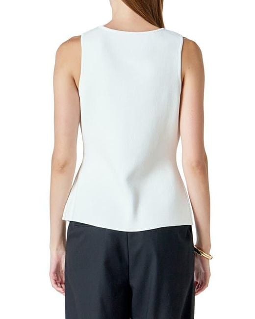 Endless Rose White Knit Button-Up Vest